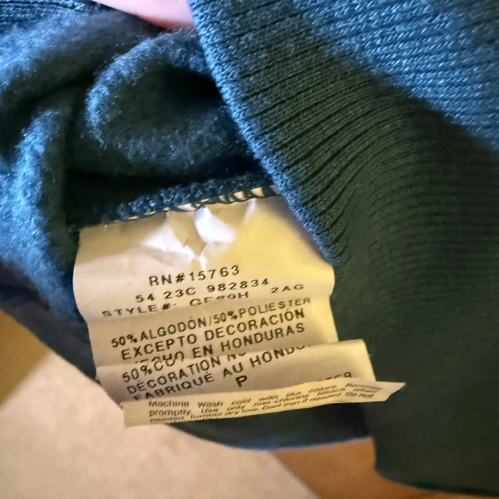 Champion Men's Teal Hoodie with Gold Logo - Picture 8 of 8